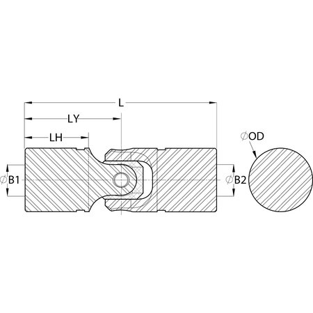 Ruland Single U-Joint Kit, Machinable, 0.495" (12.6 mm) OD, Stainless US8-XX-XX-SS-KIT